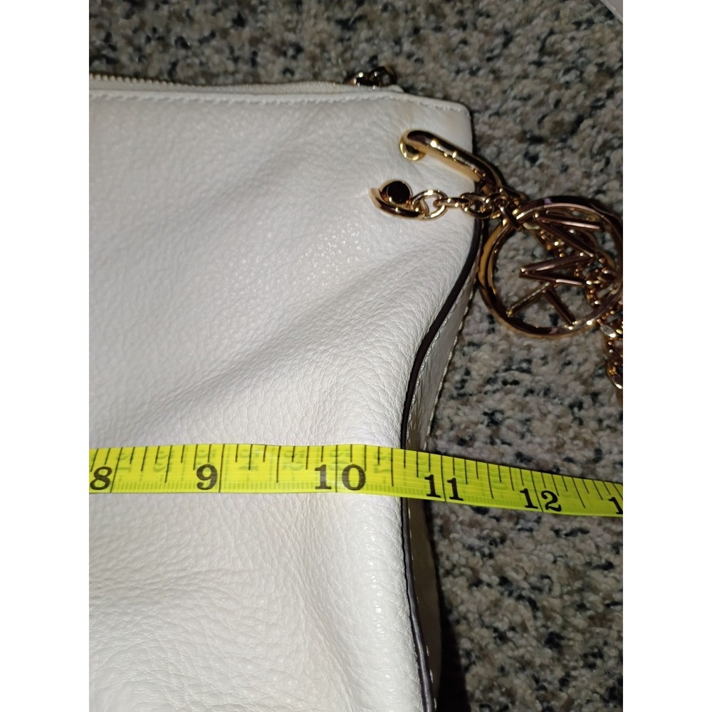 Michael Kors Large Leather Gold Chain Hobo Shoulder Bag, Optic White - Picture 15 of 16